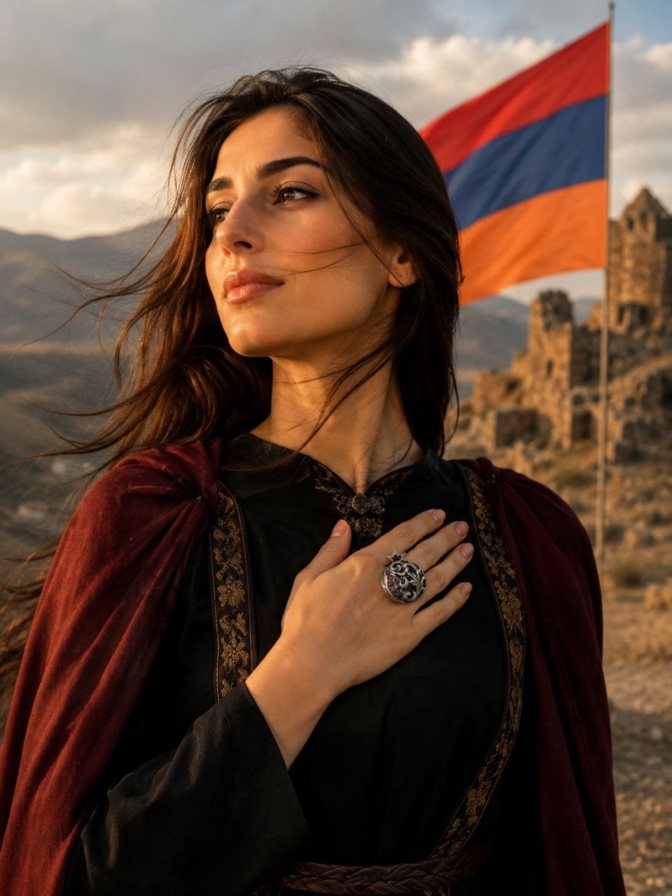 Արծաթյա մատանի և ականջօղ